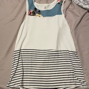 NWOT Boutiques Sleeveless Floral and Striped Tank